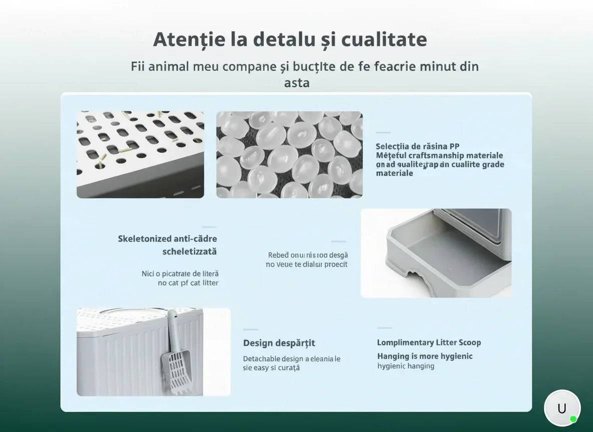 Accesorii igiena pisici cu lopatica inclusa gri