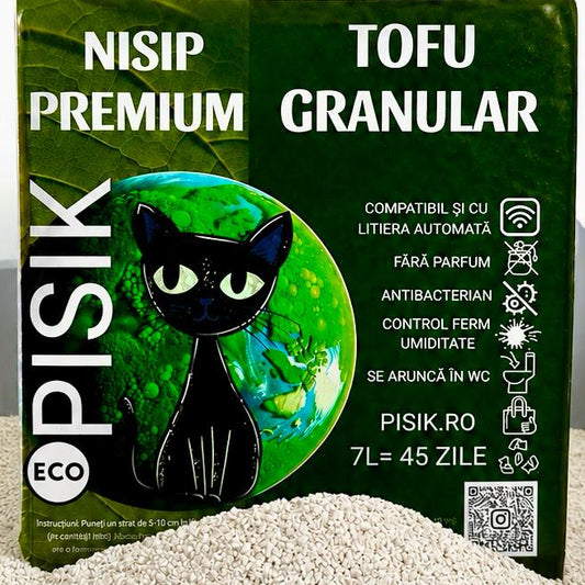 Nisip pentru Pisici Tofu Granular 7L – 100% Tofu, Fără Parfum și Biodegradabil