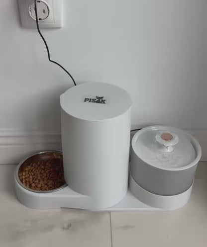 Dispenser 2 în 1: Apă și Hrană